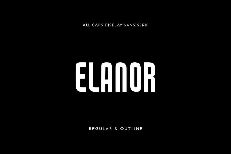 Elanor Display Sans Outline Typeface