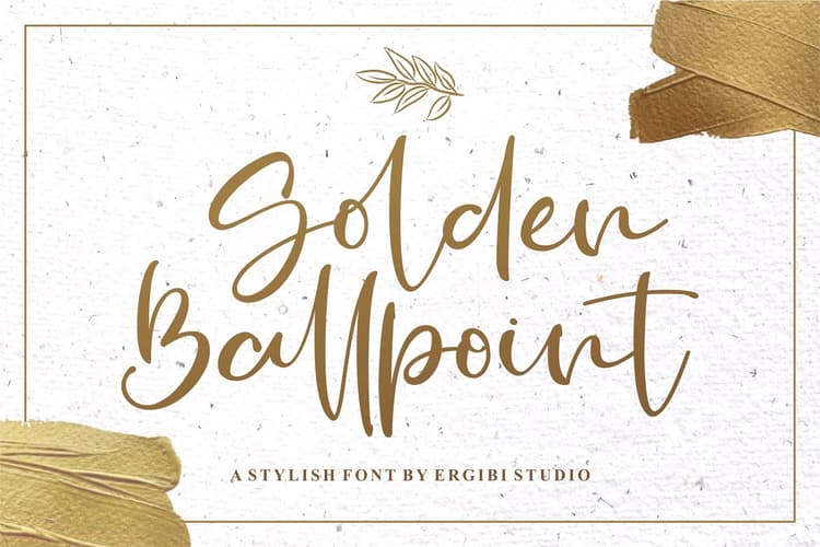 Golden Ballpoint Handwritten Script Font