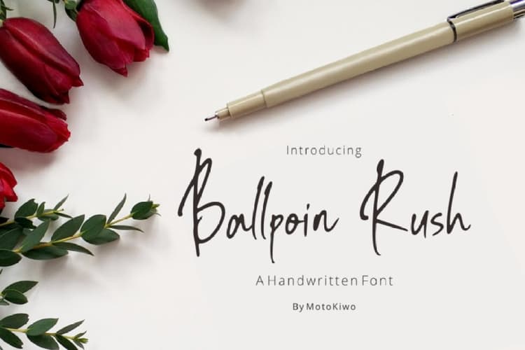 Ballpoin Rush Handwritten Script Font