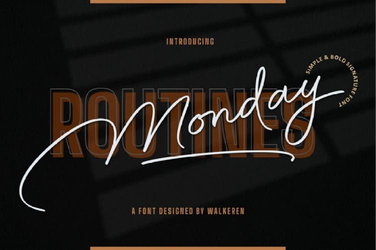 Monday Routines Signature Script Font