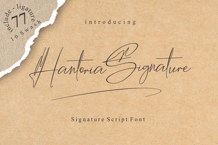 Hantoria Signature Script Font