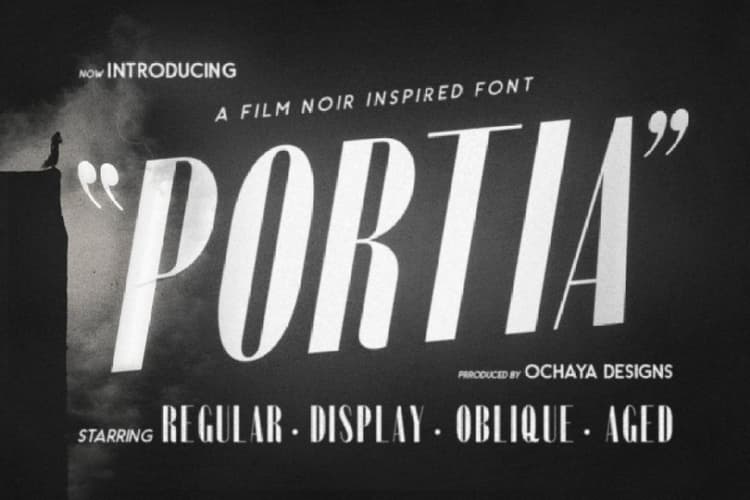 Portia Film Noir Inspired Font