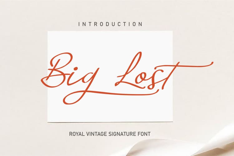Big Lost Royal Vintage Signature Font