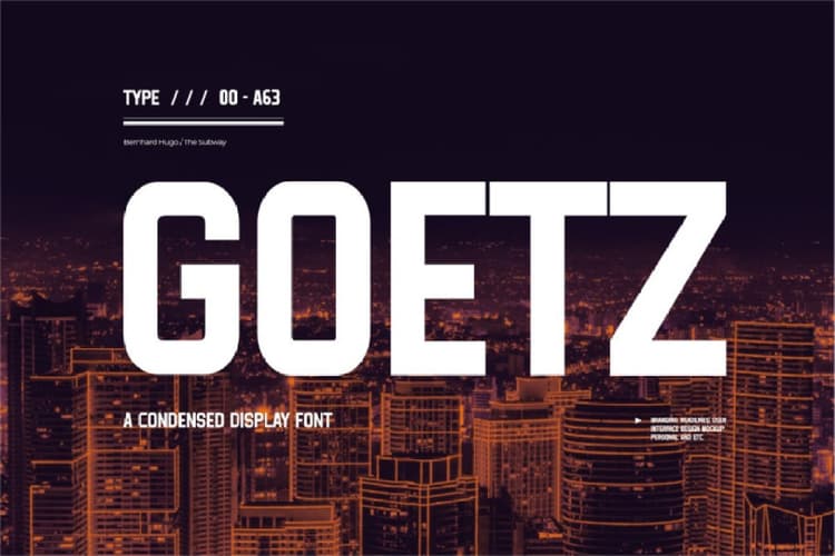 Goetz Condensed Display Font
