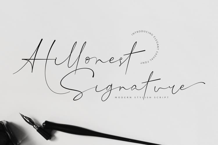 Hillonest Handwritten Signature Font