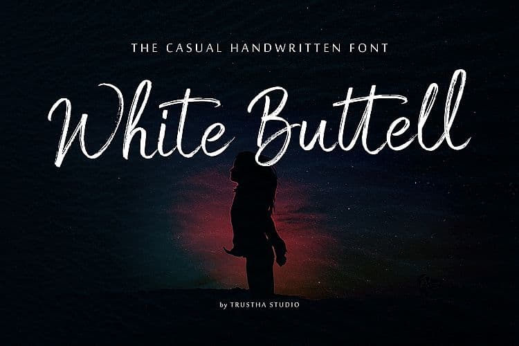 White Buttell Brush Font