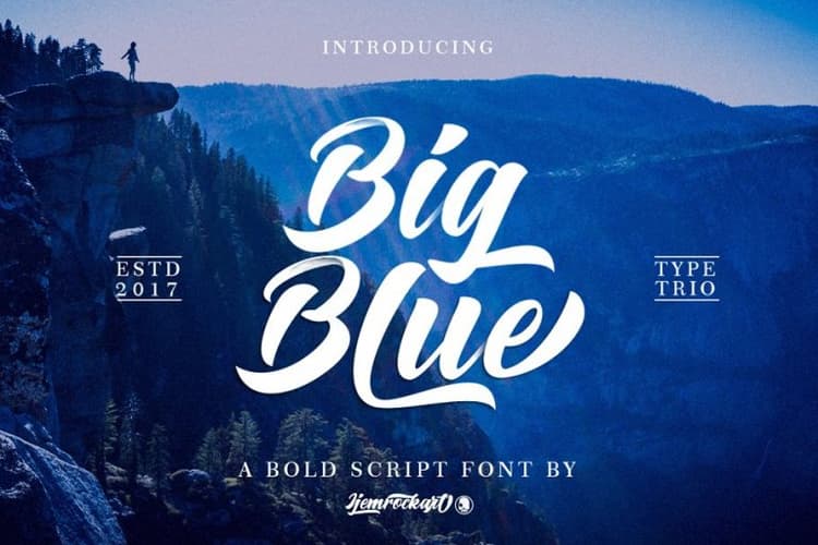 Big Blue Bold Script Font