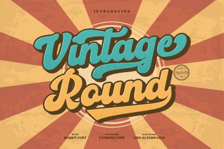 Vintage Round Font