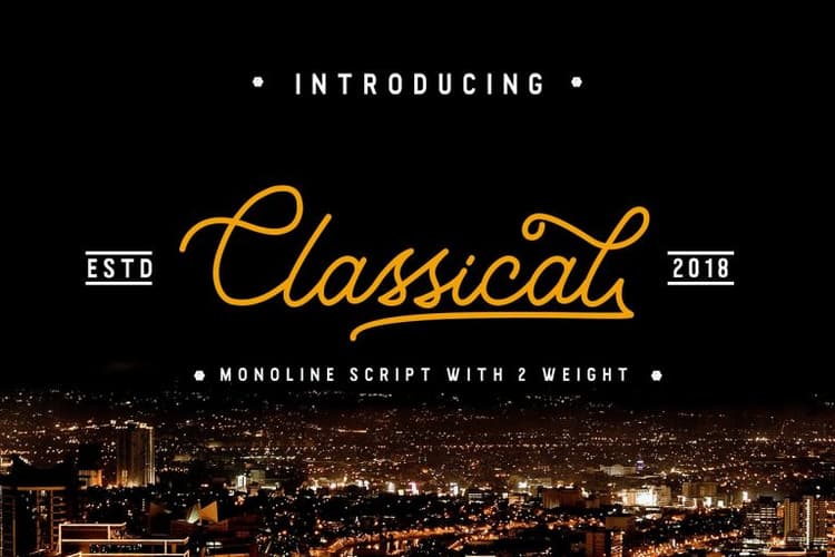 Classical Monoline Script Font