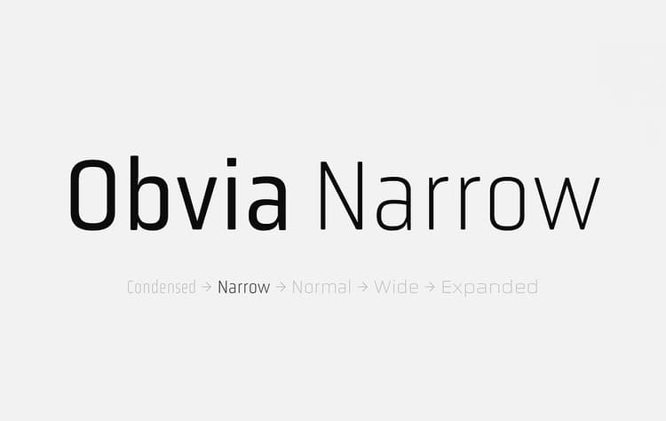 Obvia Narrow Font