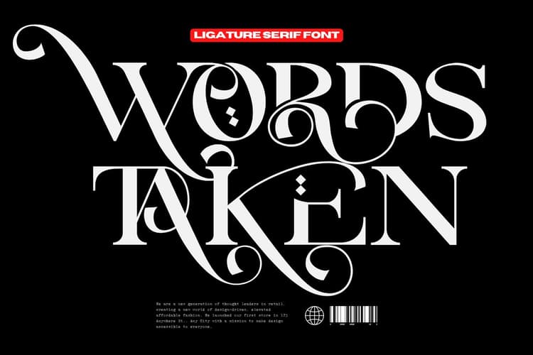 Words Taken Font