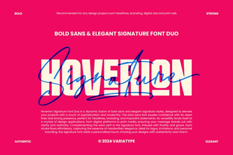 Hoverion Signature Font Duo