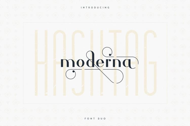 Hashtag Moderna Font Duo