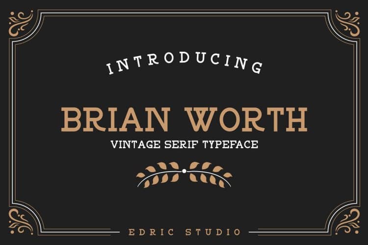 BRIAN WORTH Vintage Font