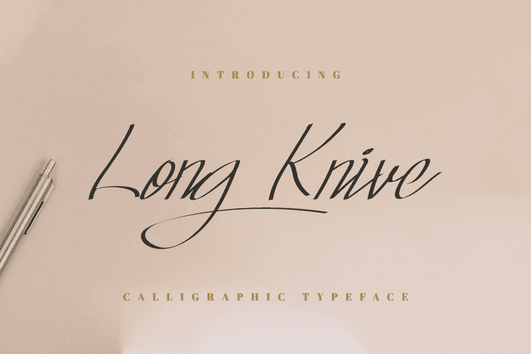 Long Knive Calligraphy Font