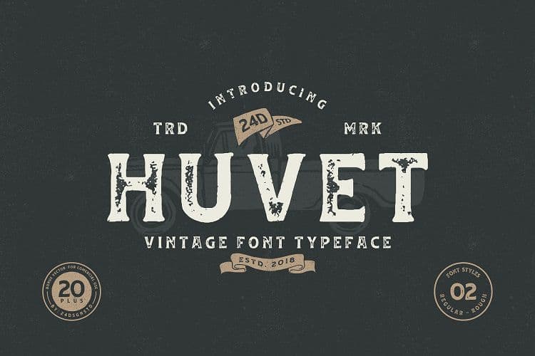Huvet Vintage Font