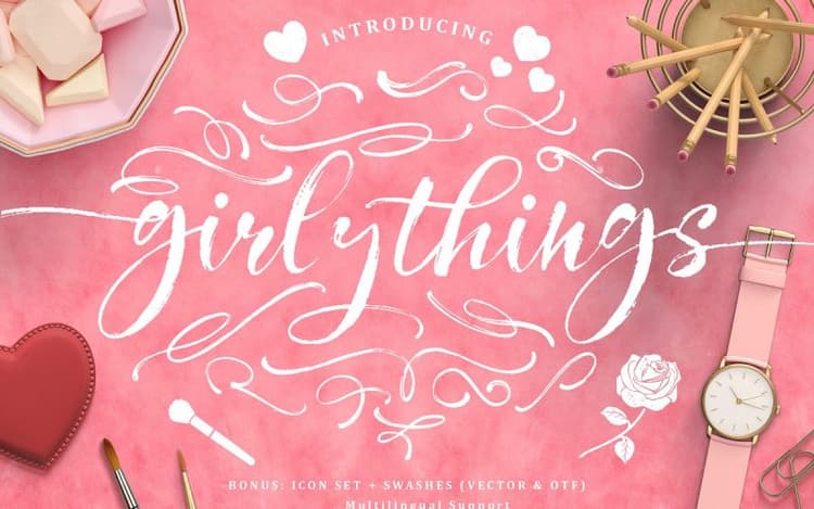 Girly Things Brush Font
