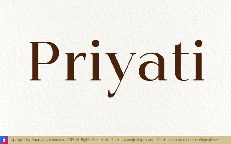 Priyati Serif Font