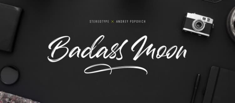 Badass Moon Brush Font