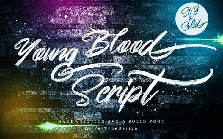 Young Blood SVG and Solid Script Font