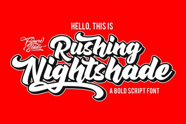 Rushing Nightshade Script Font