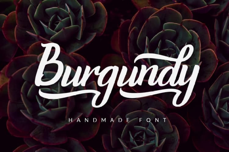 Burgundy Handwritten Font