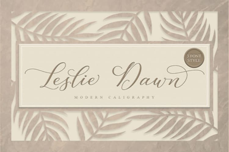 Leslie Dawn Calligraphy Font