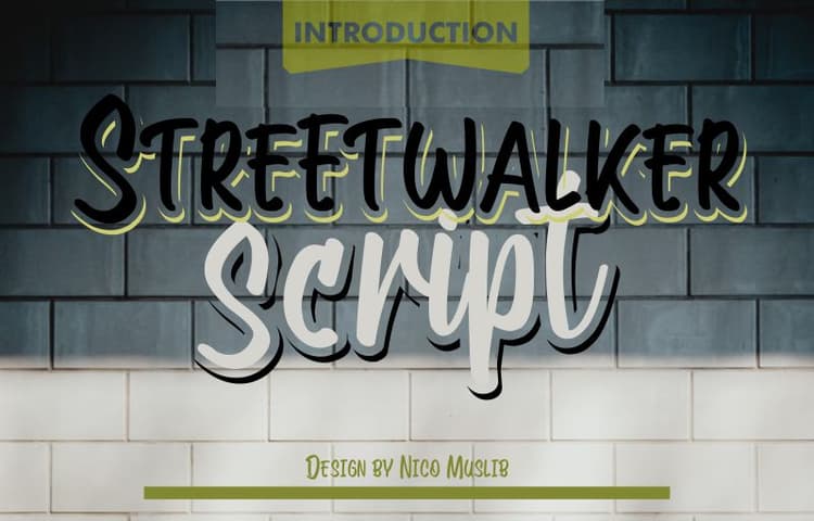 Streetwalker FontStreetwalker is an exquisite handwritten font that has been created by Nico Muslib, and it is free for download and use for personal purposes. The free version supports all the letters of the English alphabet: both uppercase and lowercase and several special signs as well.