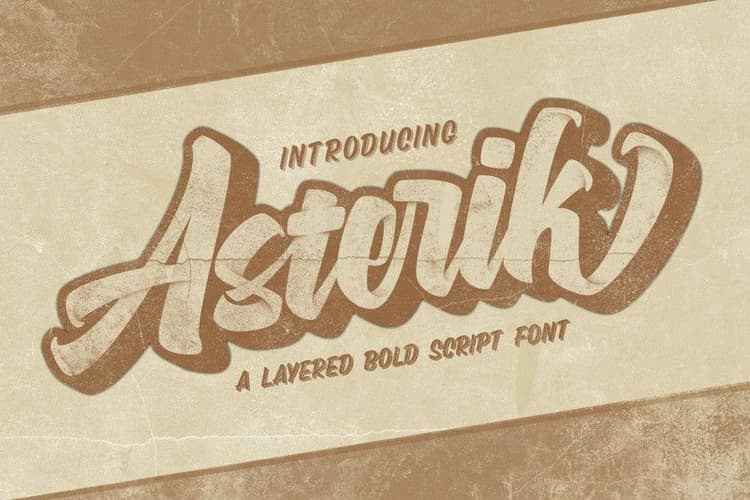 Asterik Layered Script FontAsterik Layered Script Font