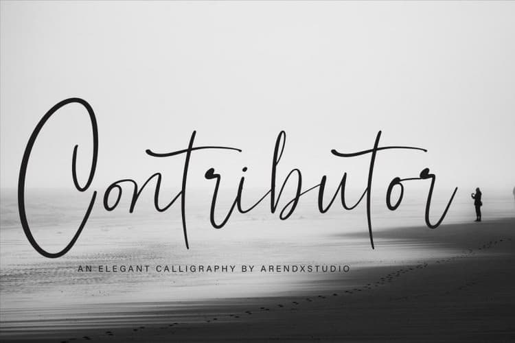 Contributor Calligraphy Font