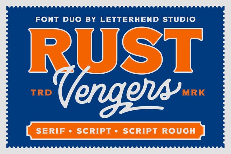 Rust Vengers Font Duo