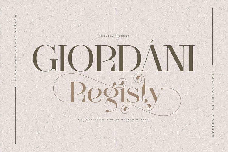 Giordani Registy Font