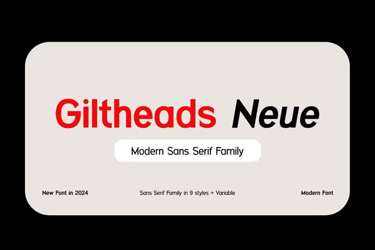 Giltheads Neue Font Family