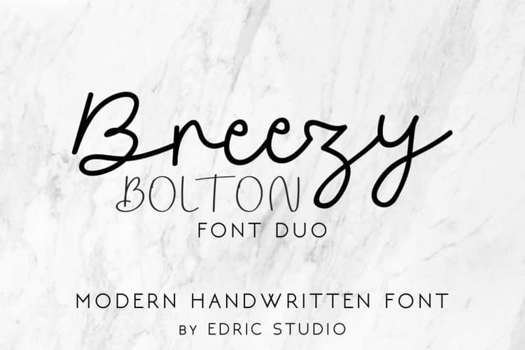 Breezy Bolton Script Font Duo