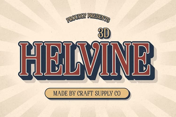 Helvine 3D Font