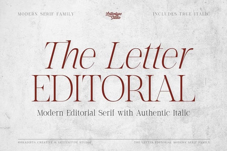 The Letter Editorial Font