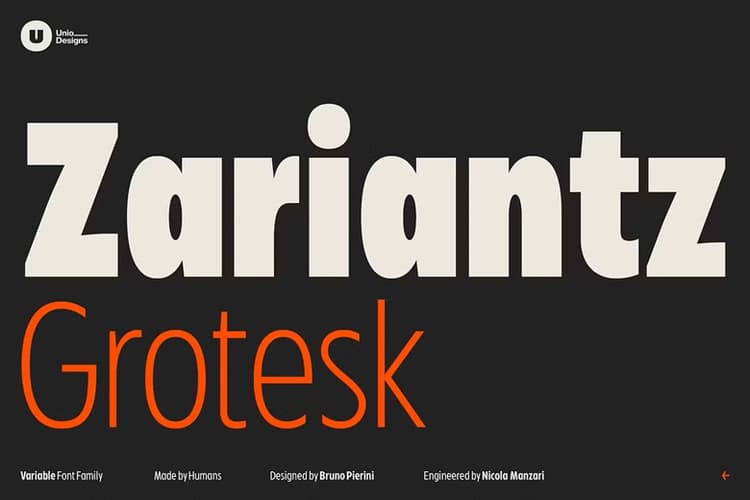 Zariantz Grotesk Font Family