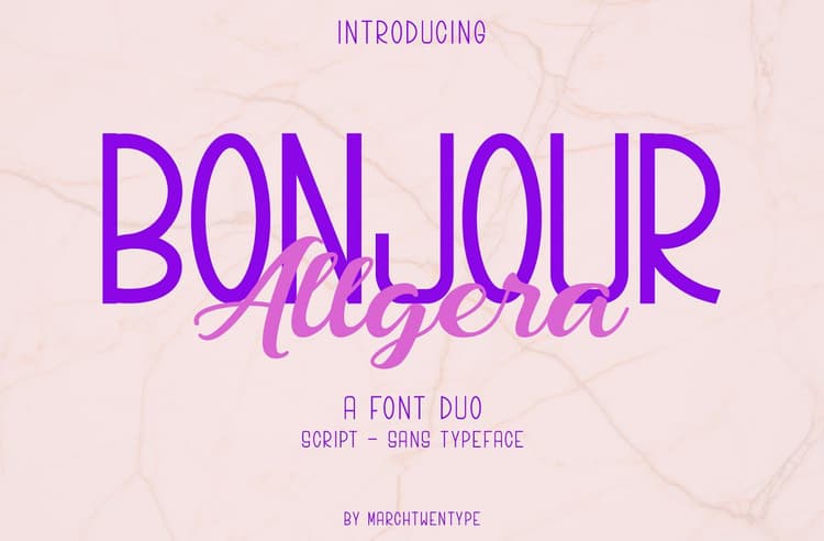 Bonjour Allgera Font