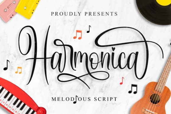Harmonica Calligraphy Font