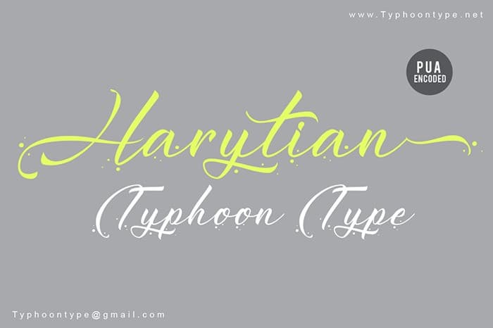 Harytian Calligraphy Font