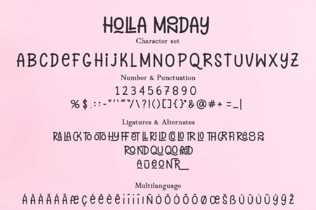 Holla Monday Display Font Image 3