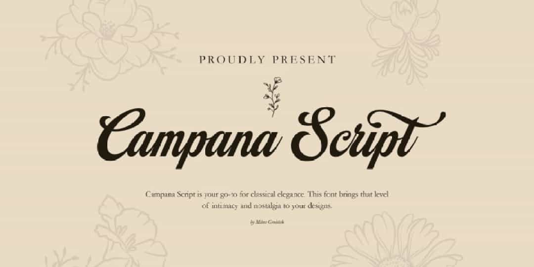 Campana Script Font Image 1