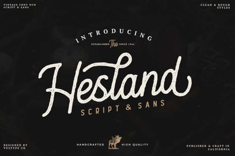 Hesland Vintage Font Duo Image 1