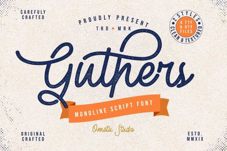 Guthers Monoline Script Font Image 1