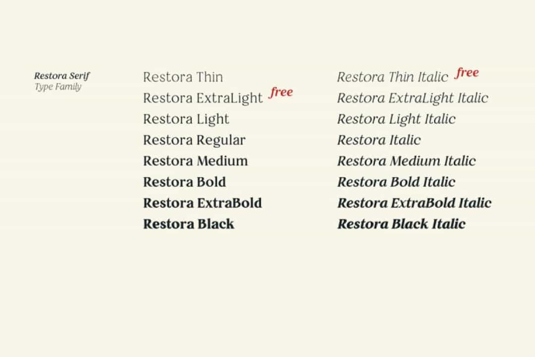 Restora Font Family Image 2